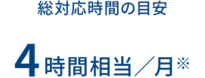 総対応時間の目安 4時間相当／月