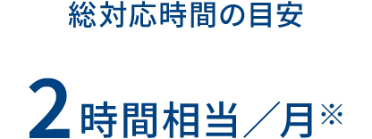 総対応時間の目安 2時間相当／月