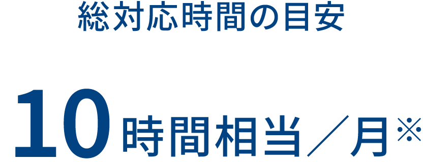 総対応時間の目安 10時間相当／月